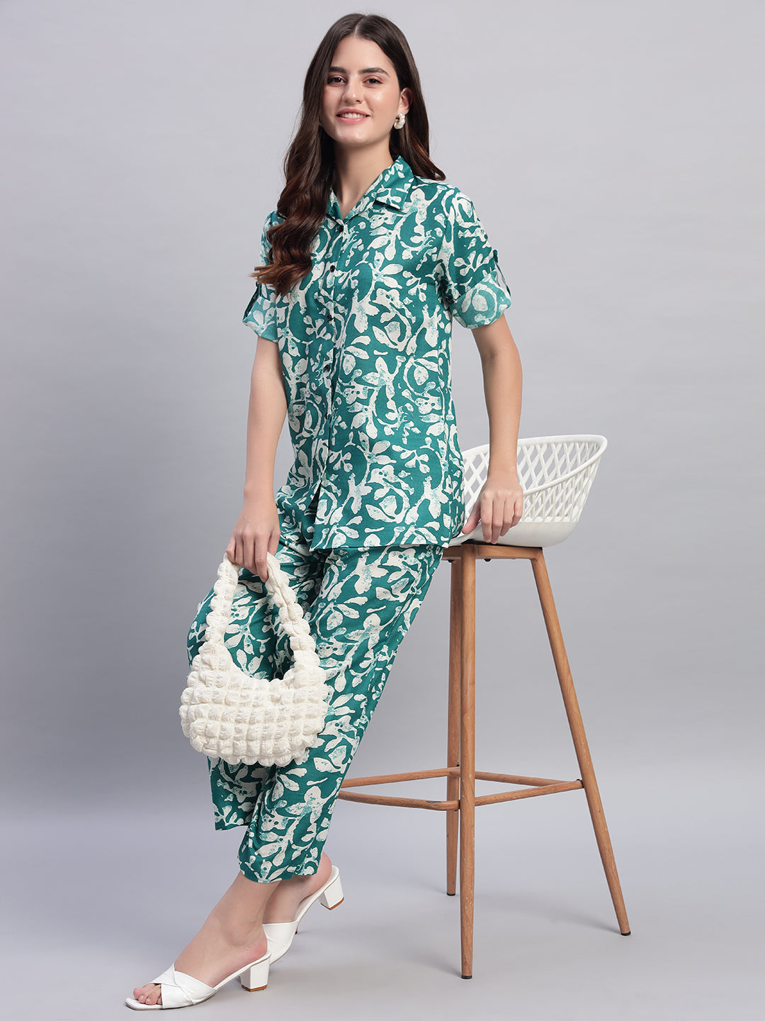 Women Floral Printed Shirt Co-Ords