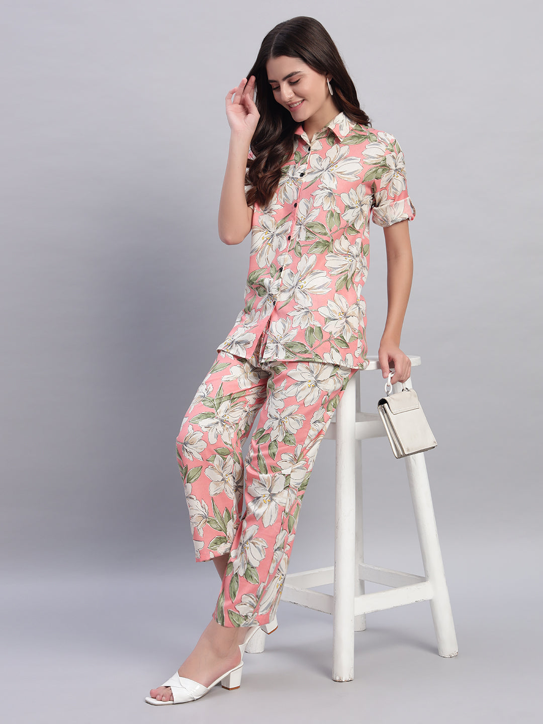 Women Floral Printed Shirt Co-Ords