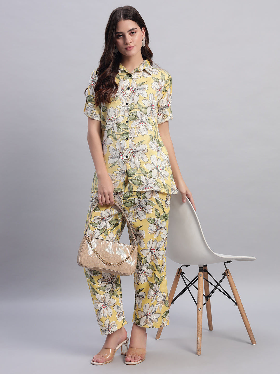 Women Floral Printed Shirt Co-Ords