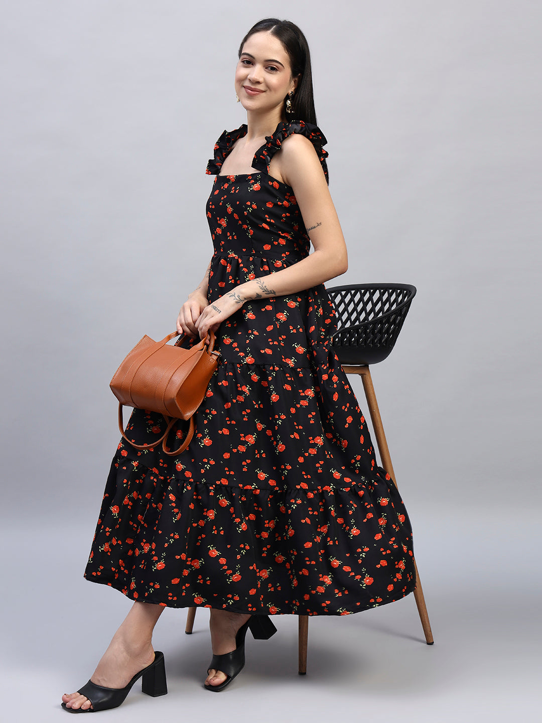 Floral Printed Flared Dress