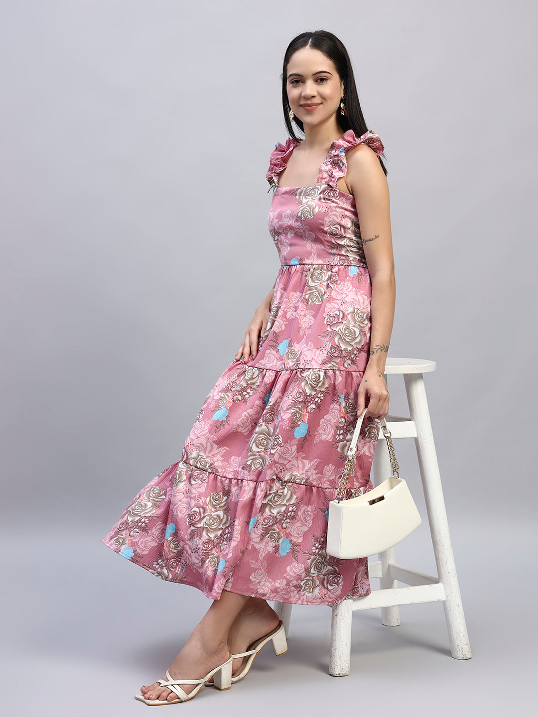 Women Flared Floral Dress