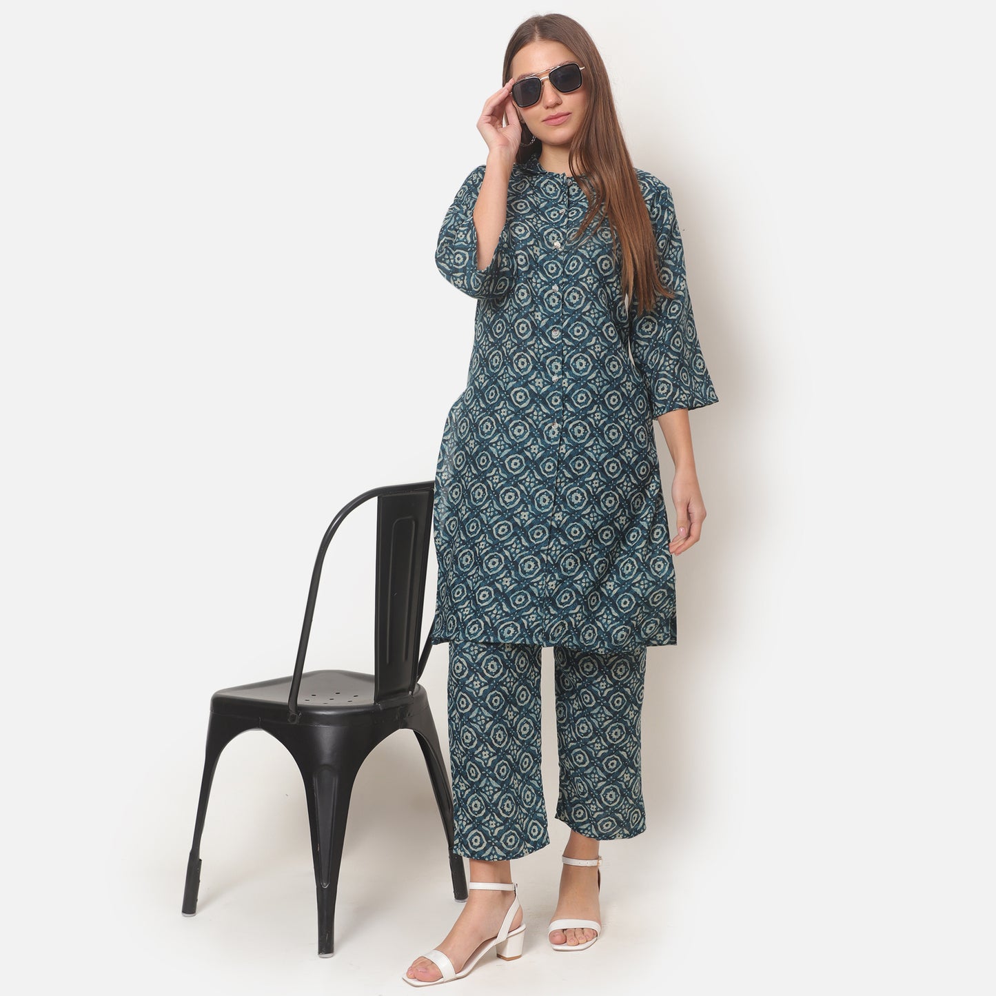 Women Printed Shirt Collar Co-Ords