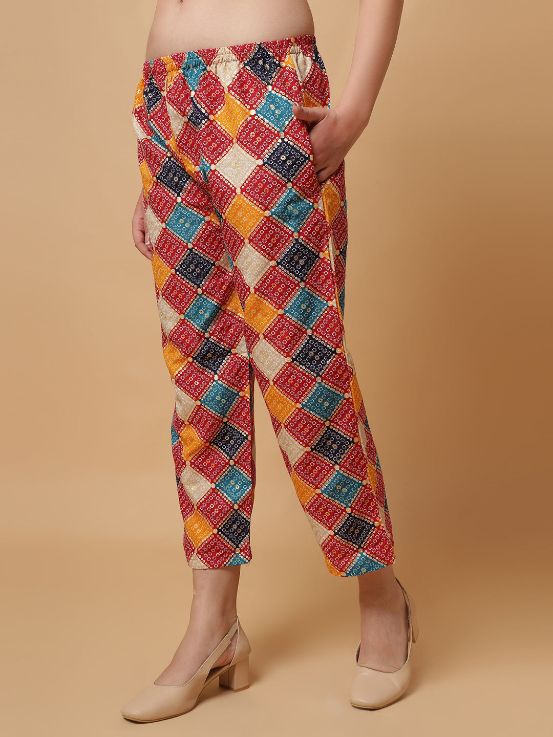 Women Red Printed Shirt Co-Ords