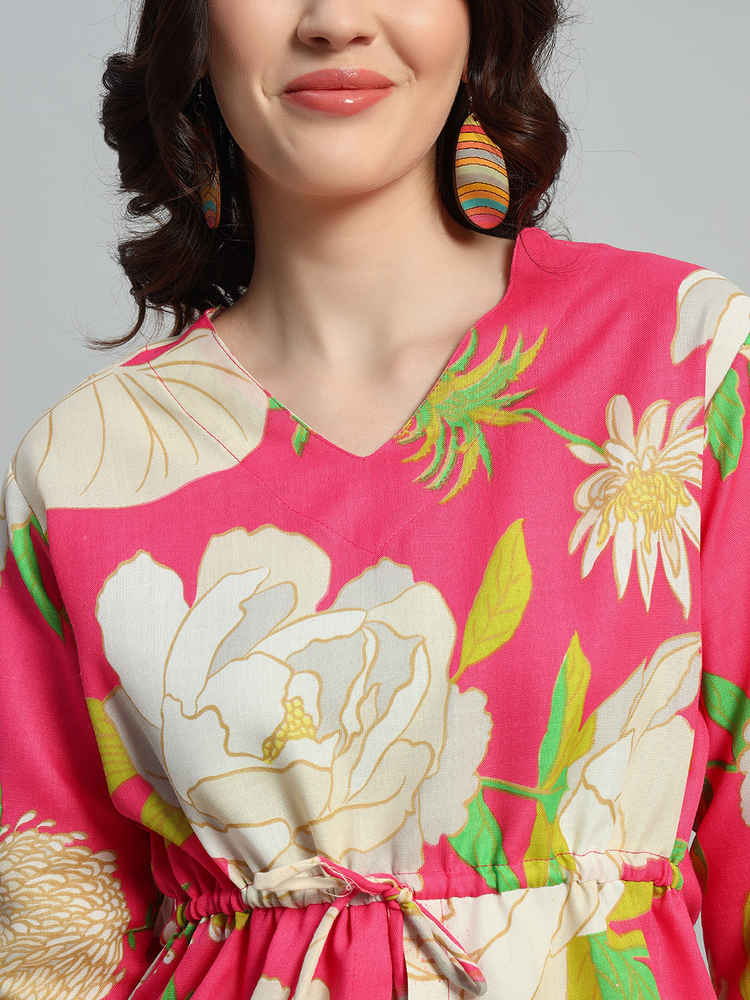 Women Pink Floral Printed Shirt Co-Ords