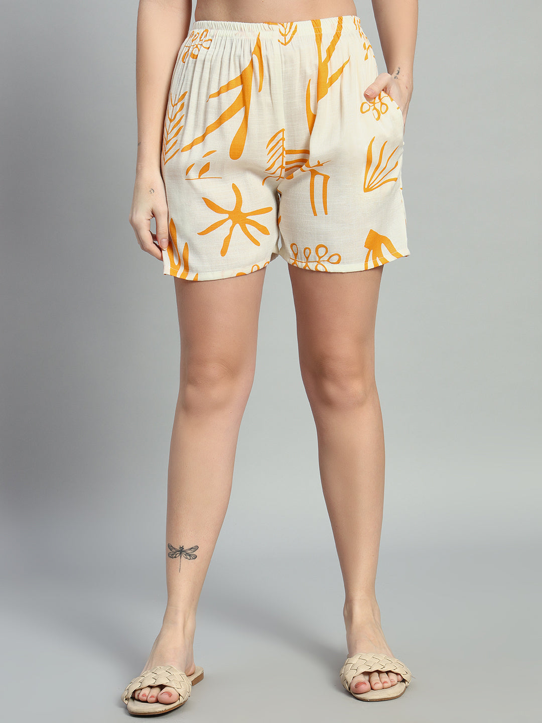 Women Printed Shirt Collar Short Co-Ords