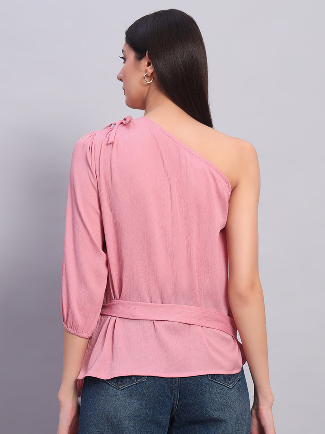 Women Pink Off-Shoulder Top