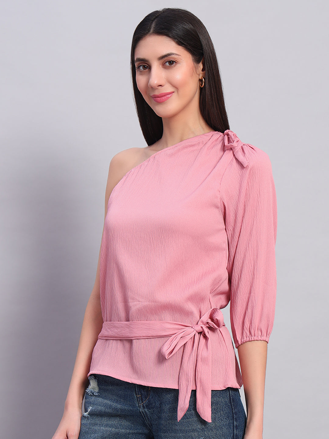 Women Pink Off-Shoulder Top