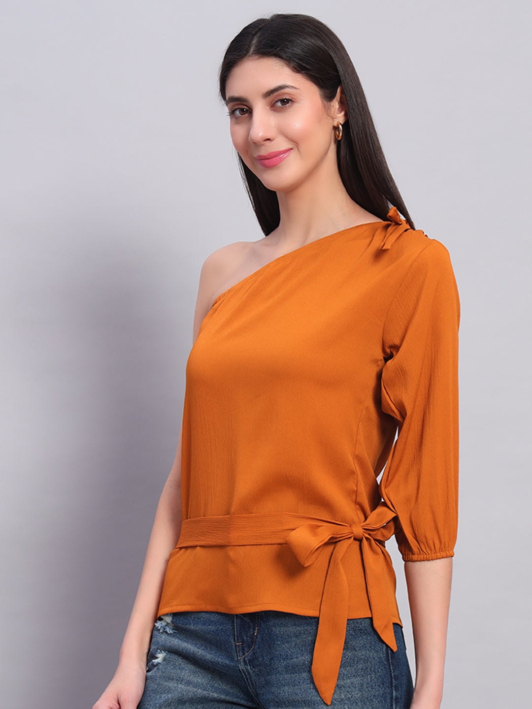 Women Bronze Off-Shoulder Top