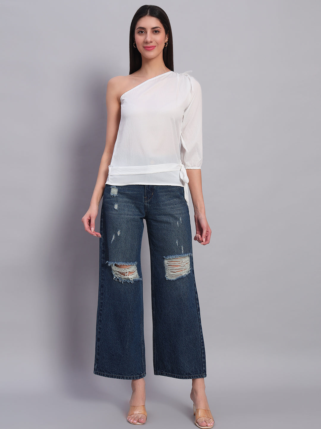Women White Off-Shoulder Top