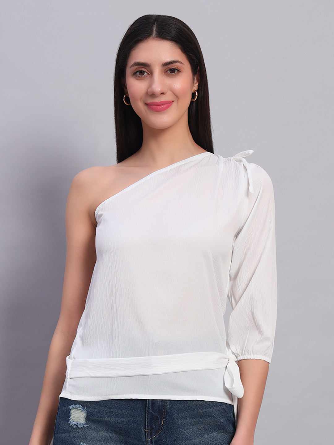 Women White Off-Shoulder Top