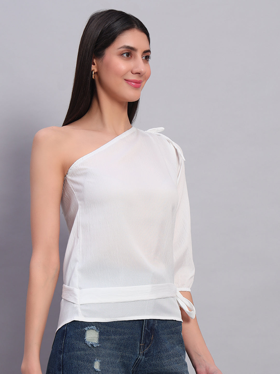 Women White Off-Shoulder Top