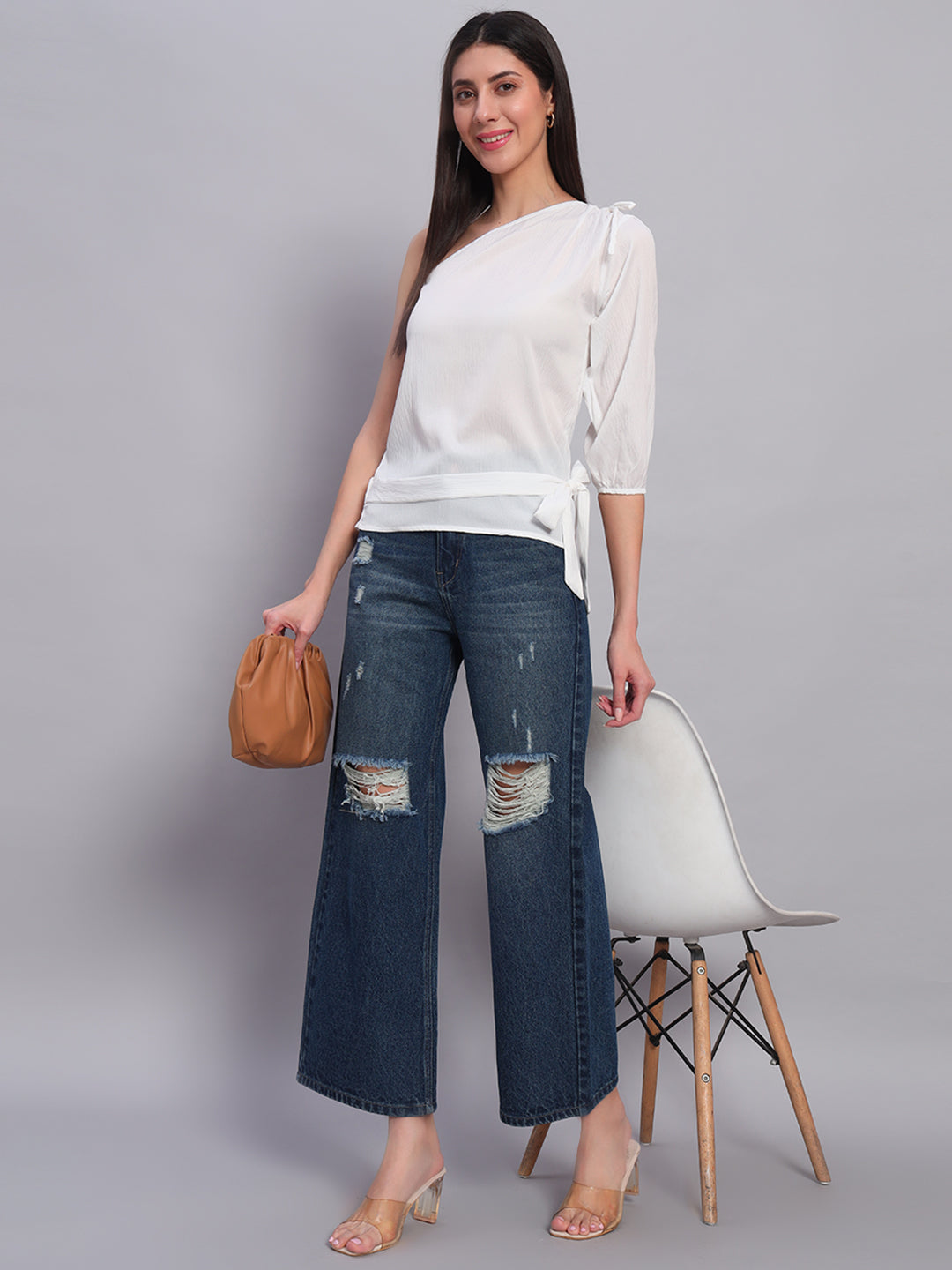 Women White Off-Shoulder Top