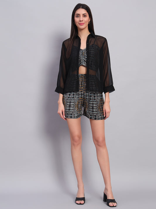 Women Printed Co-Ords With Jacket