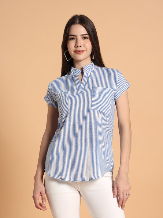 Striped Casual Tunic Top