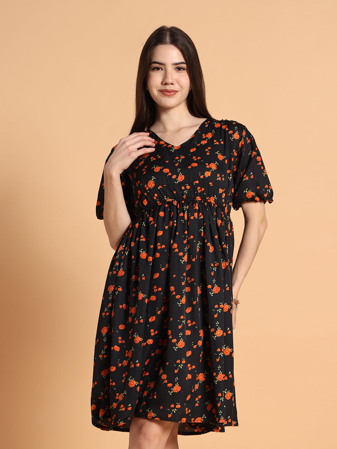 Women Flared Floral Dress