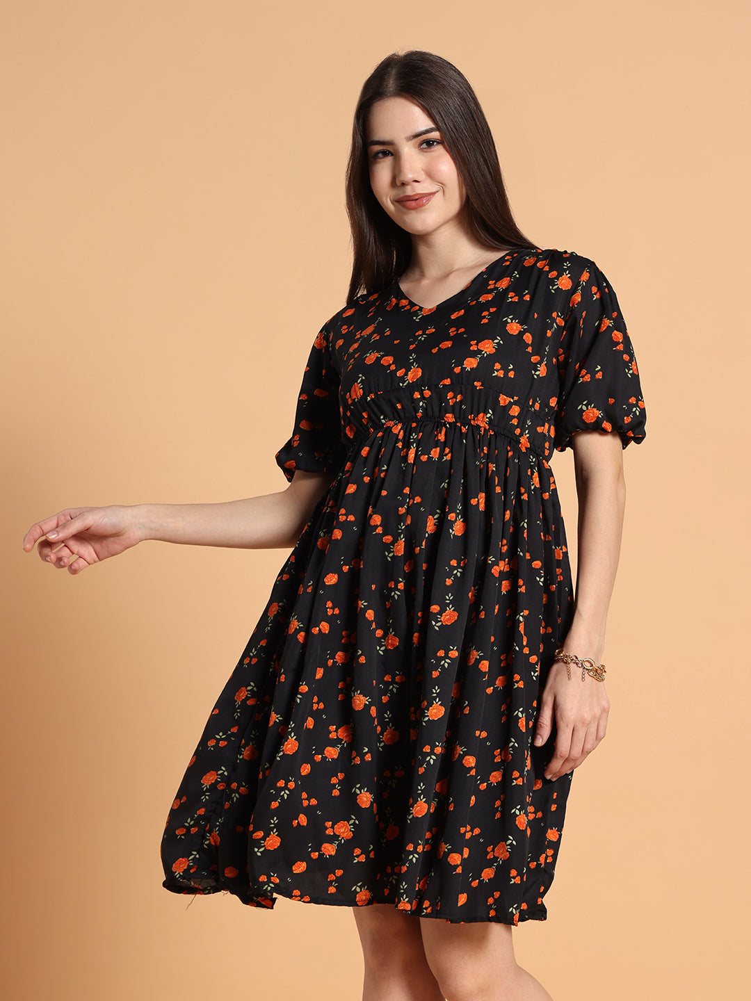 Women Flared Floral Dress