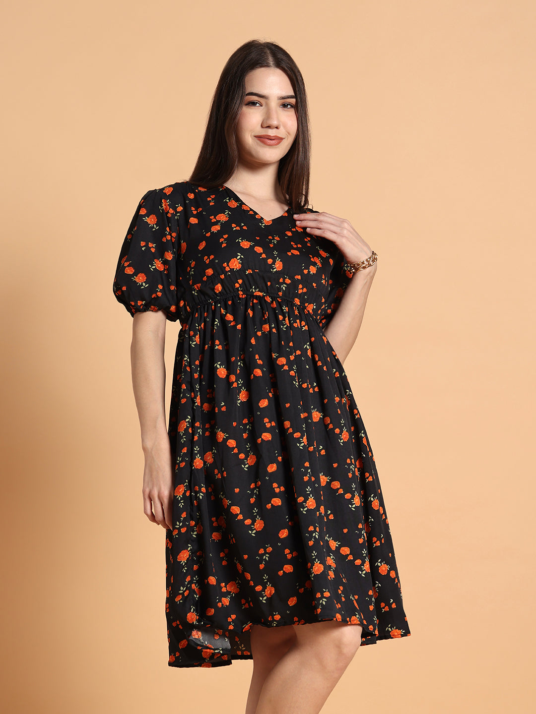 Women Flared Floral Dress