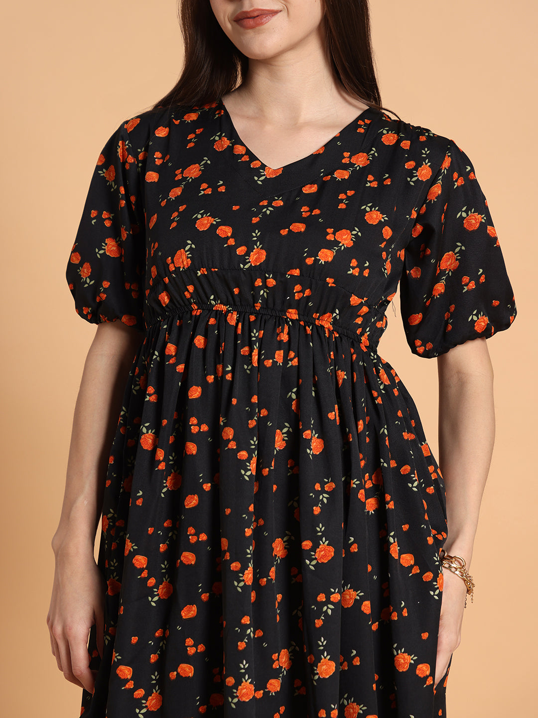 Women Flared Floral Dress