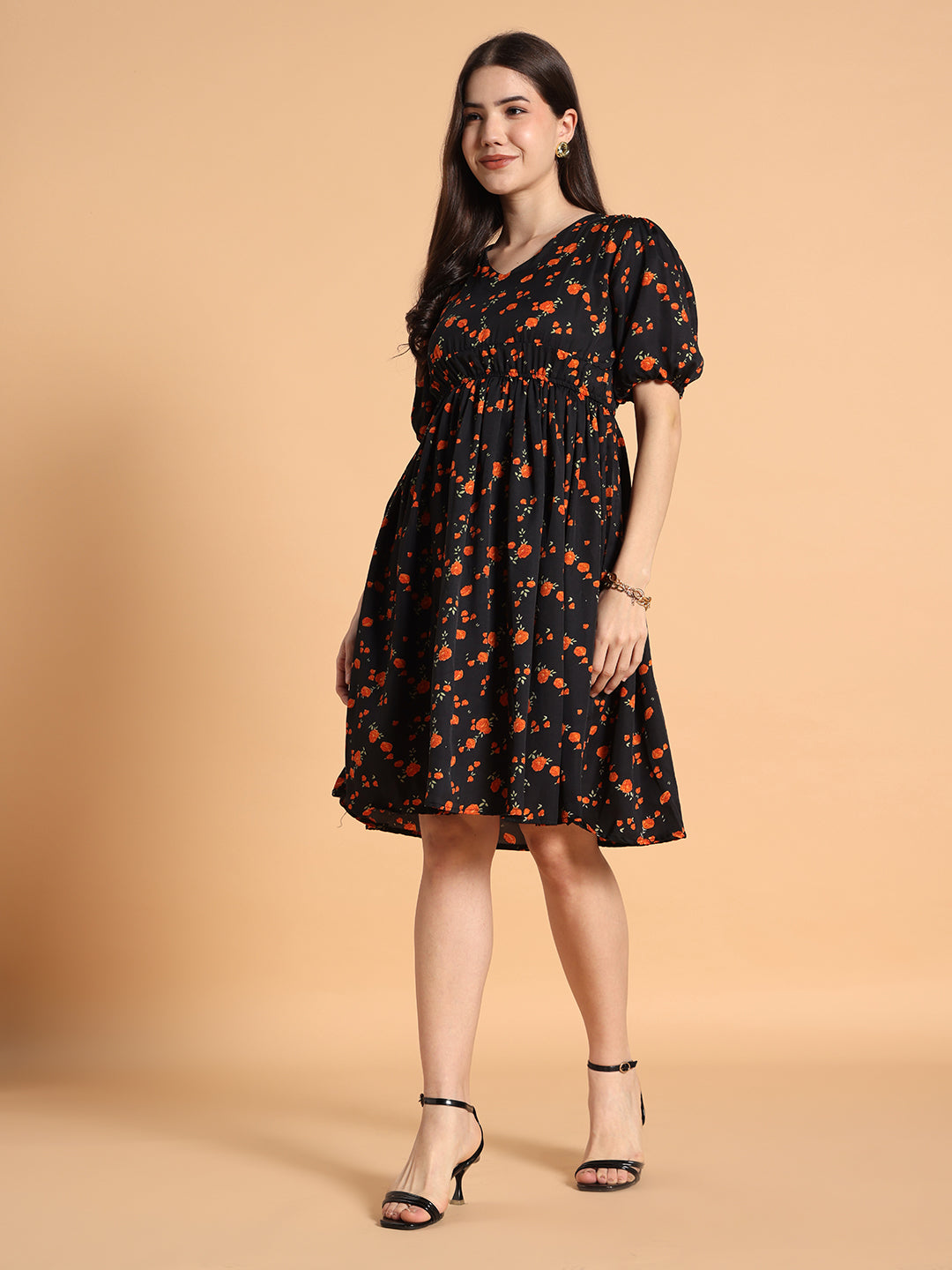 Women Flared Floral Dress