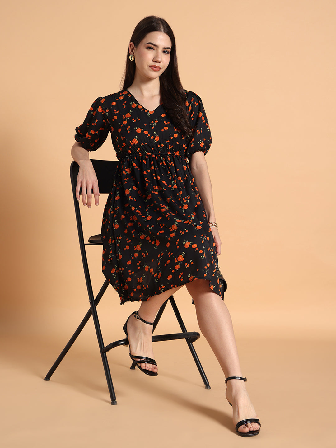 Women Flared Floral Dress