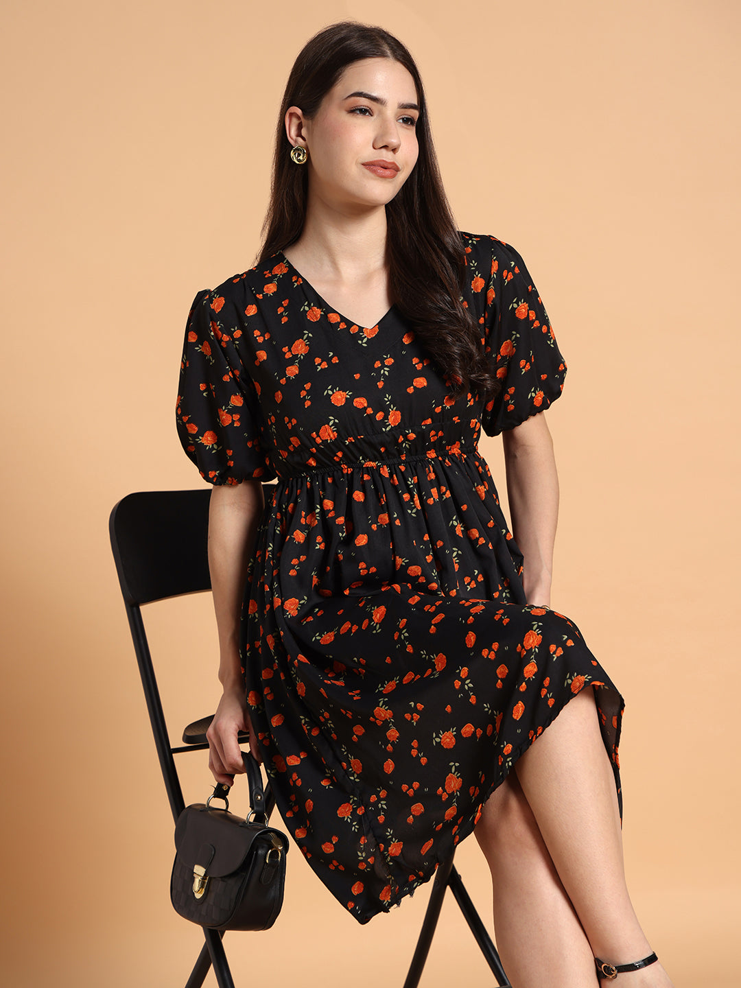 Women Flared Floral Dress