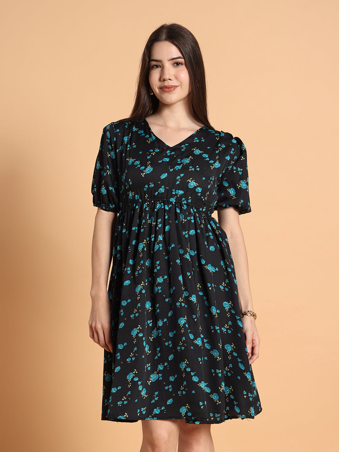 Women Flared Floral Printed Dress
