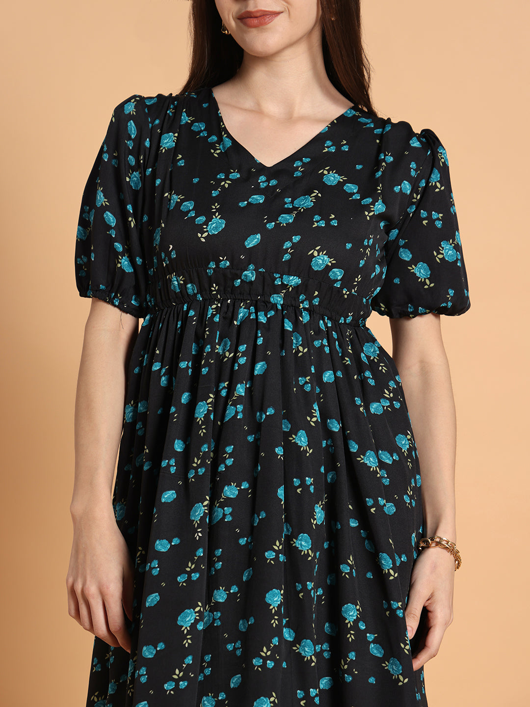Women Flared Floral Printed Dress