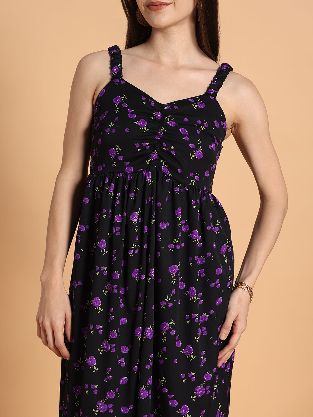 Women Flared Long Floral Dress