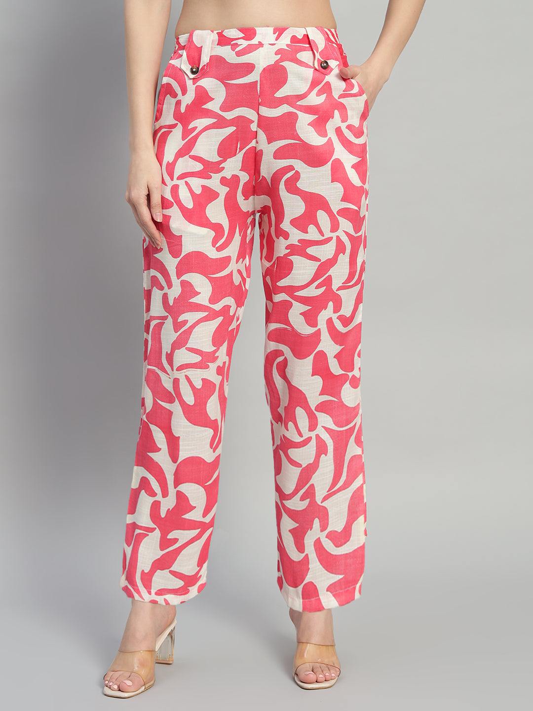 Women Red Printed Shirt Co-Ords