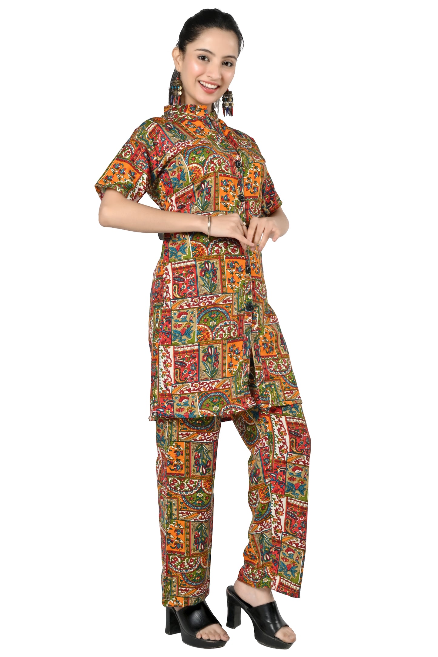 Women Printed Mandarin Co-Ords