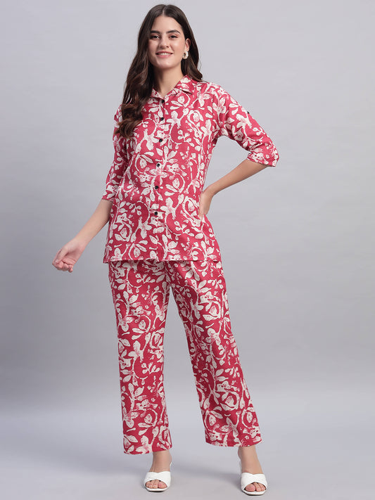 Women Floral Printed Shirt Co-Ords