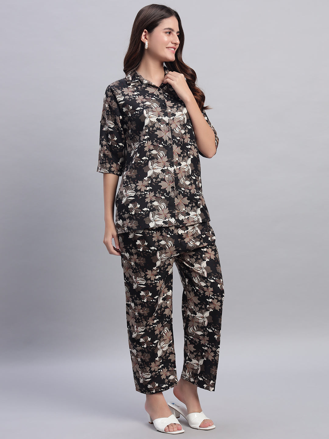 Women Floral Printed Shirt Co-Ords