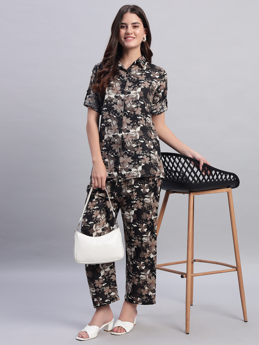 Women Floral Printed Shirt Co-Ords