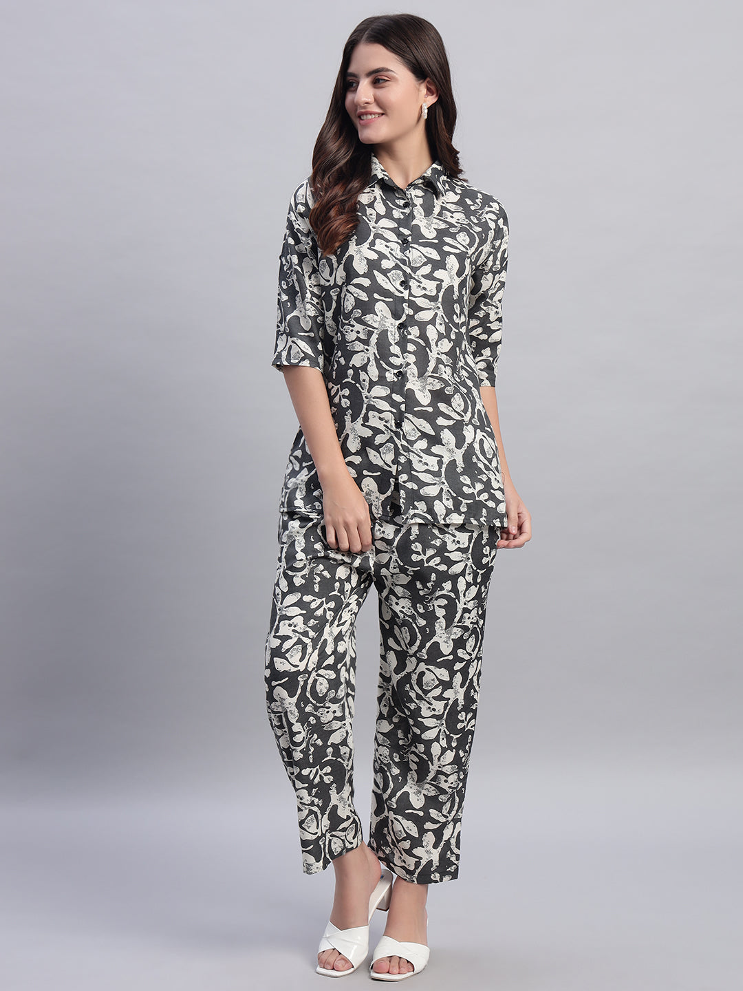 Women Floral Printed Shirt Co-Ords