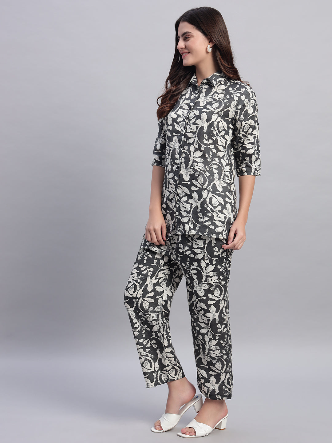 Women Floral Printed Shirt Co-Ords