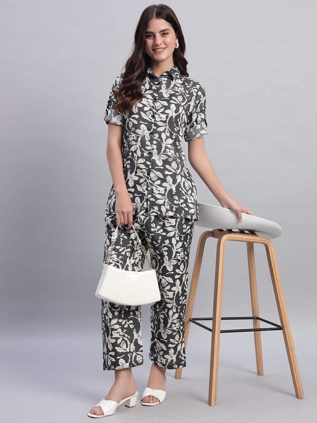 Women Floral Printed Shirt Co-Ords