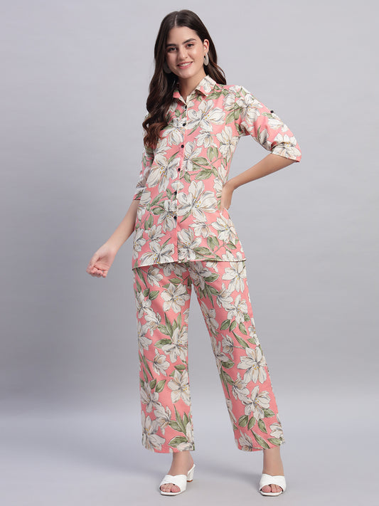 Women Floral Printed Shirt Co-Ords