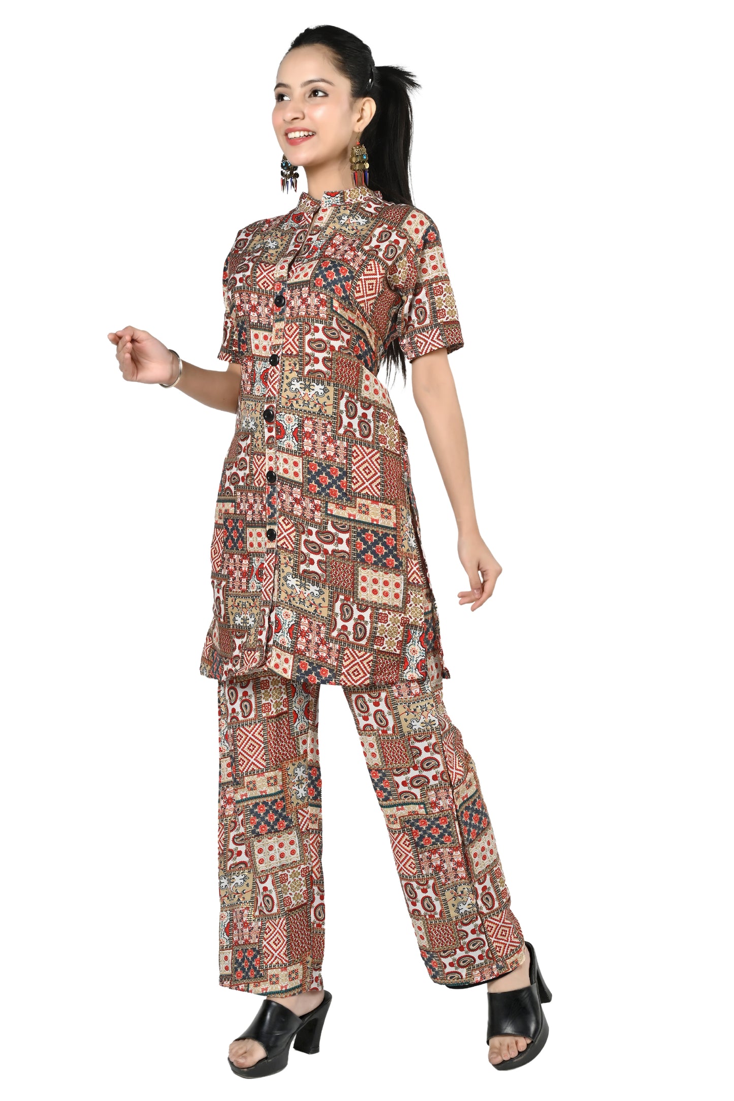 Women Printed Mandarin Co-Ords