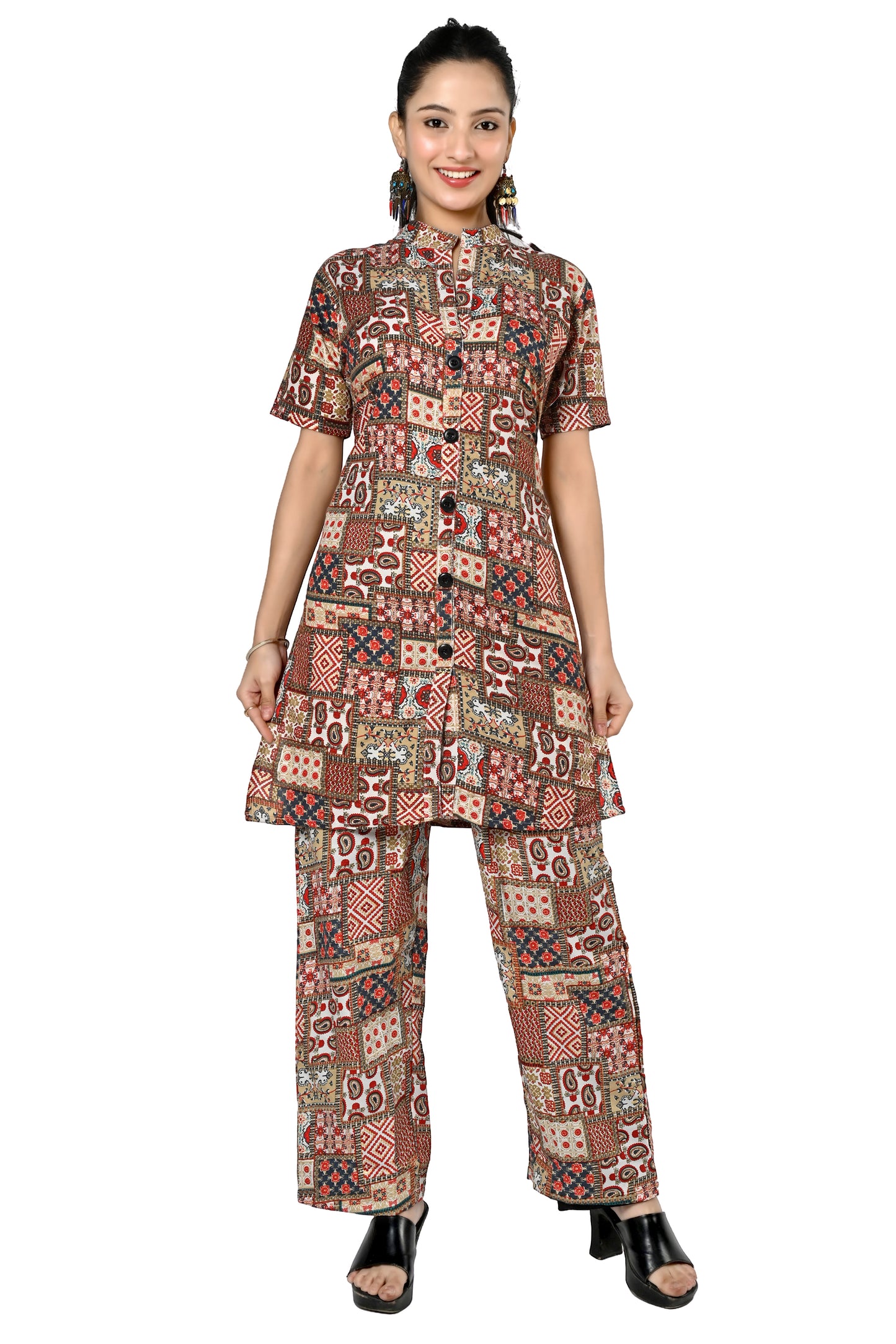 Women Printed Mandarin Co-Ords