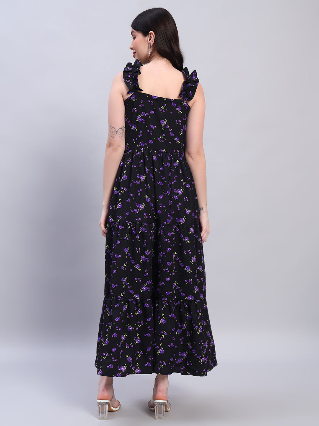 Women Floral Printed Flared Dress