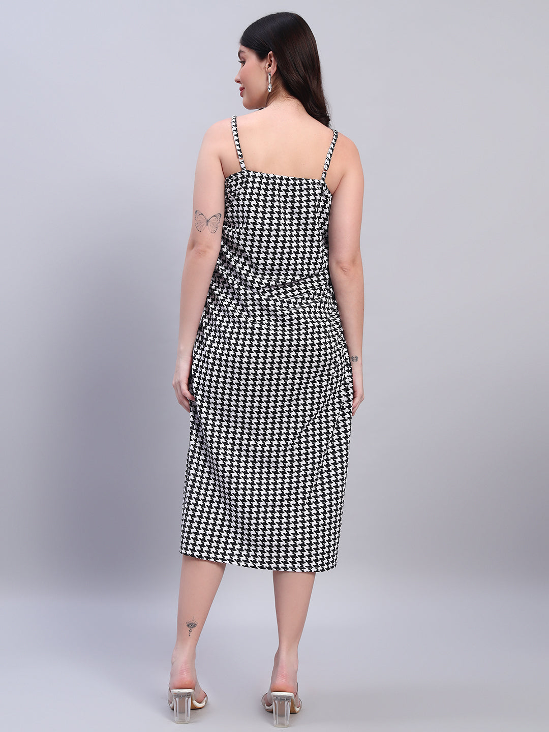 Women Striped Black & White dress