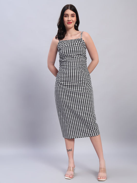 Women Striped Black & White dress