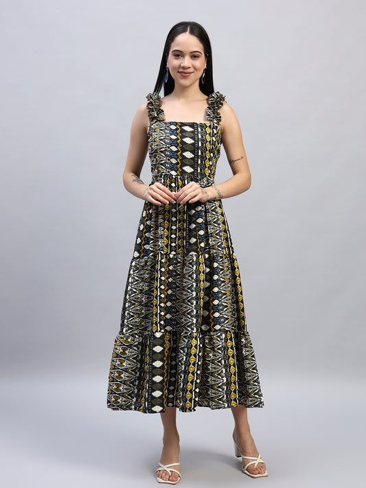 Printed Fit & Flared dress