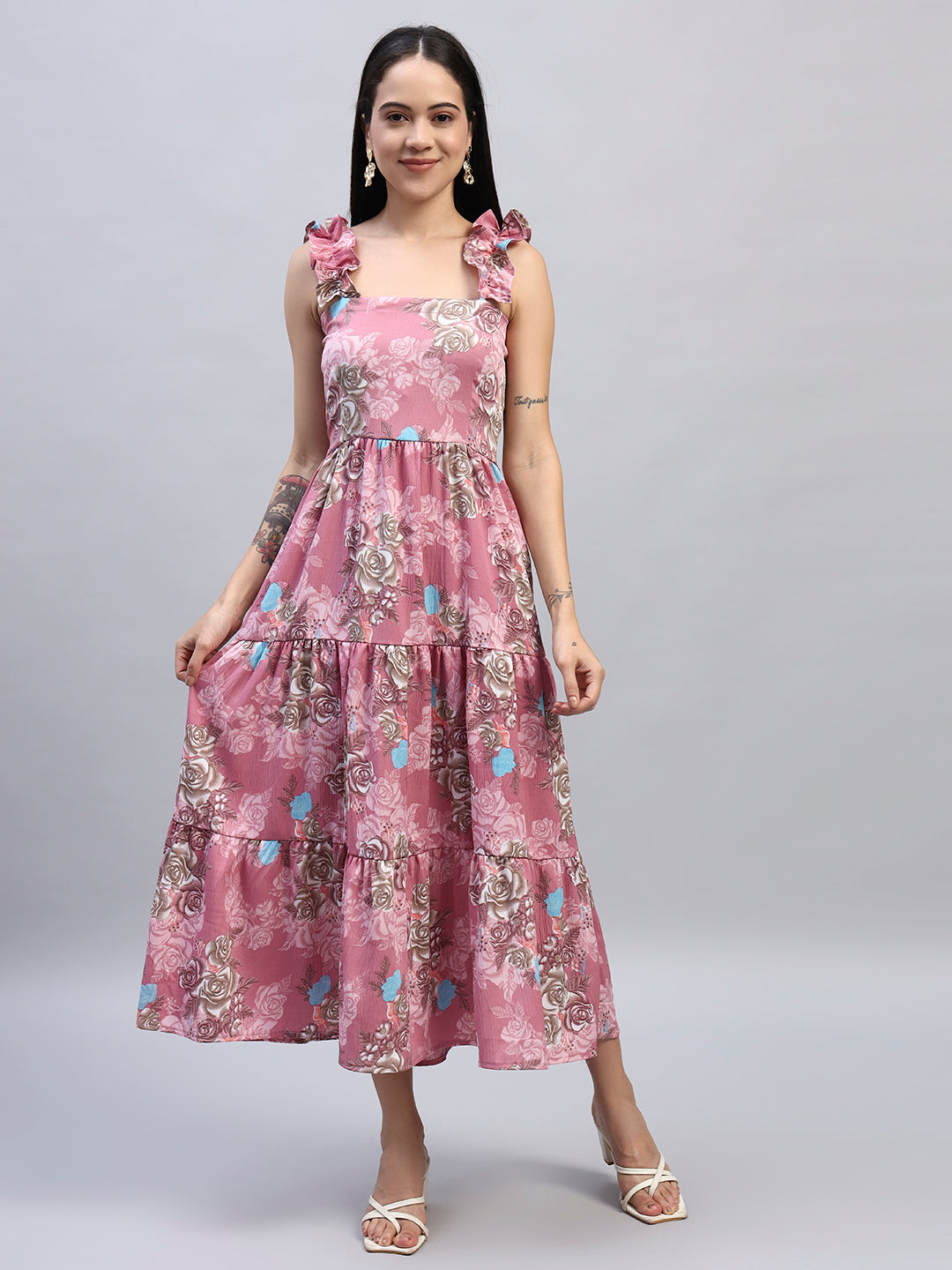 Women Flared Floral Dress
