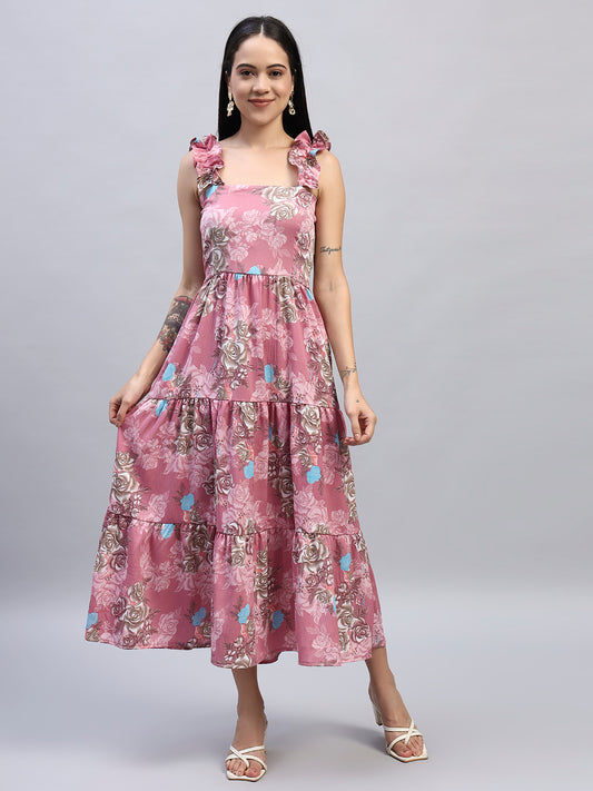 Women Flared Floral Dress
