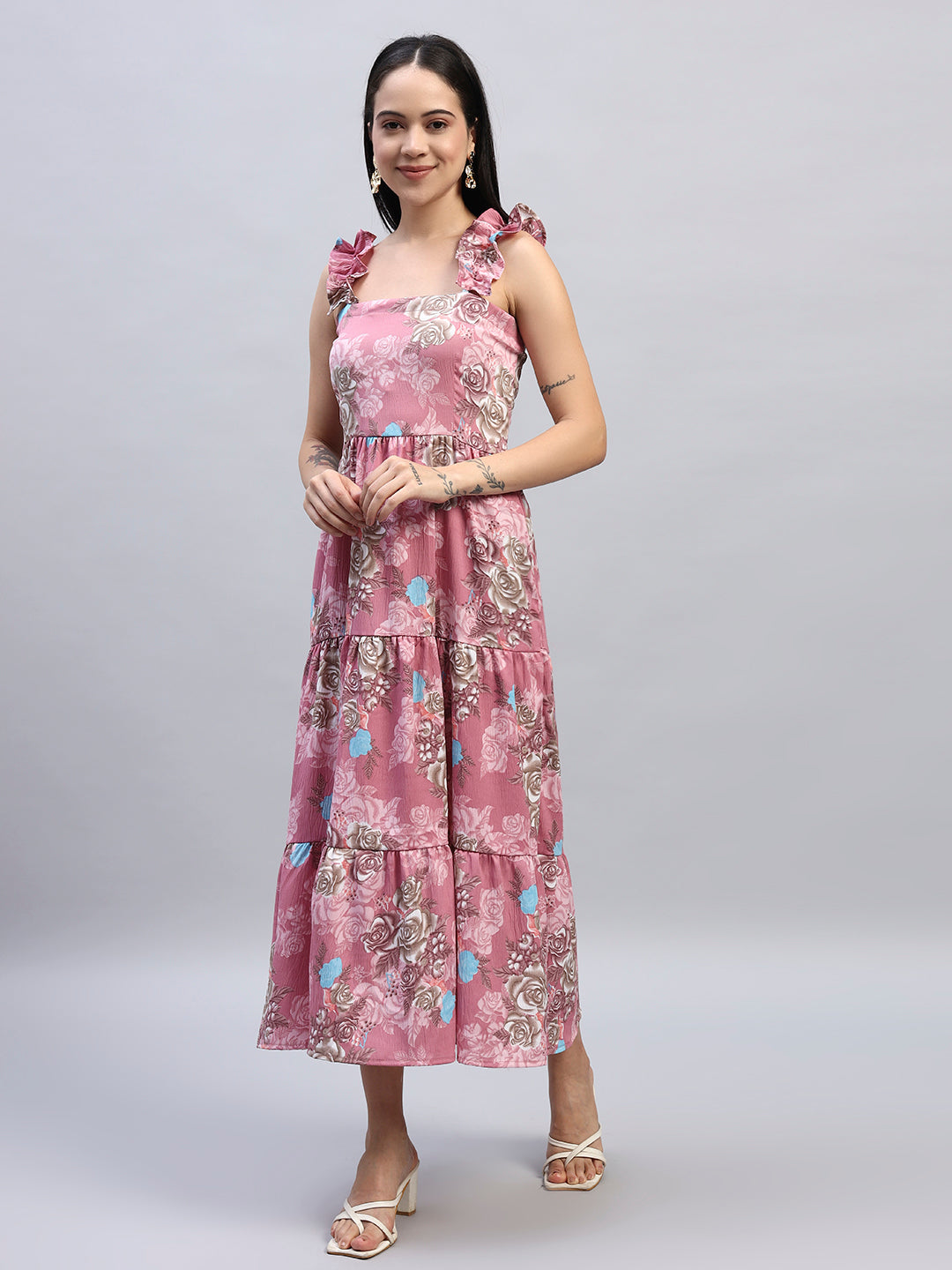 Women Flared Floral Dress