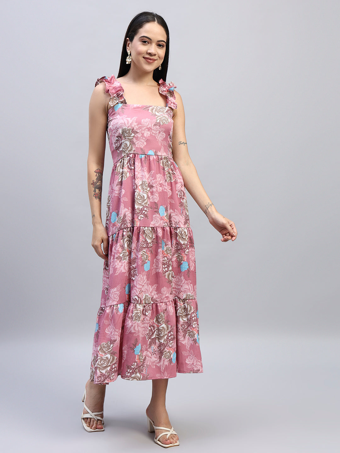 Women Flared Floral Dress