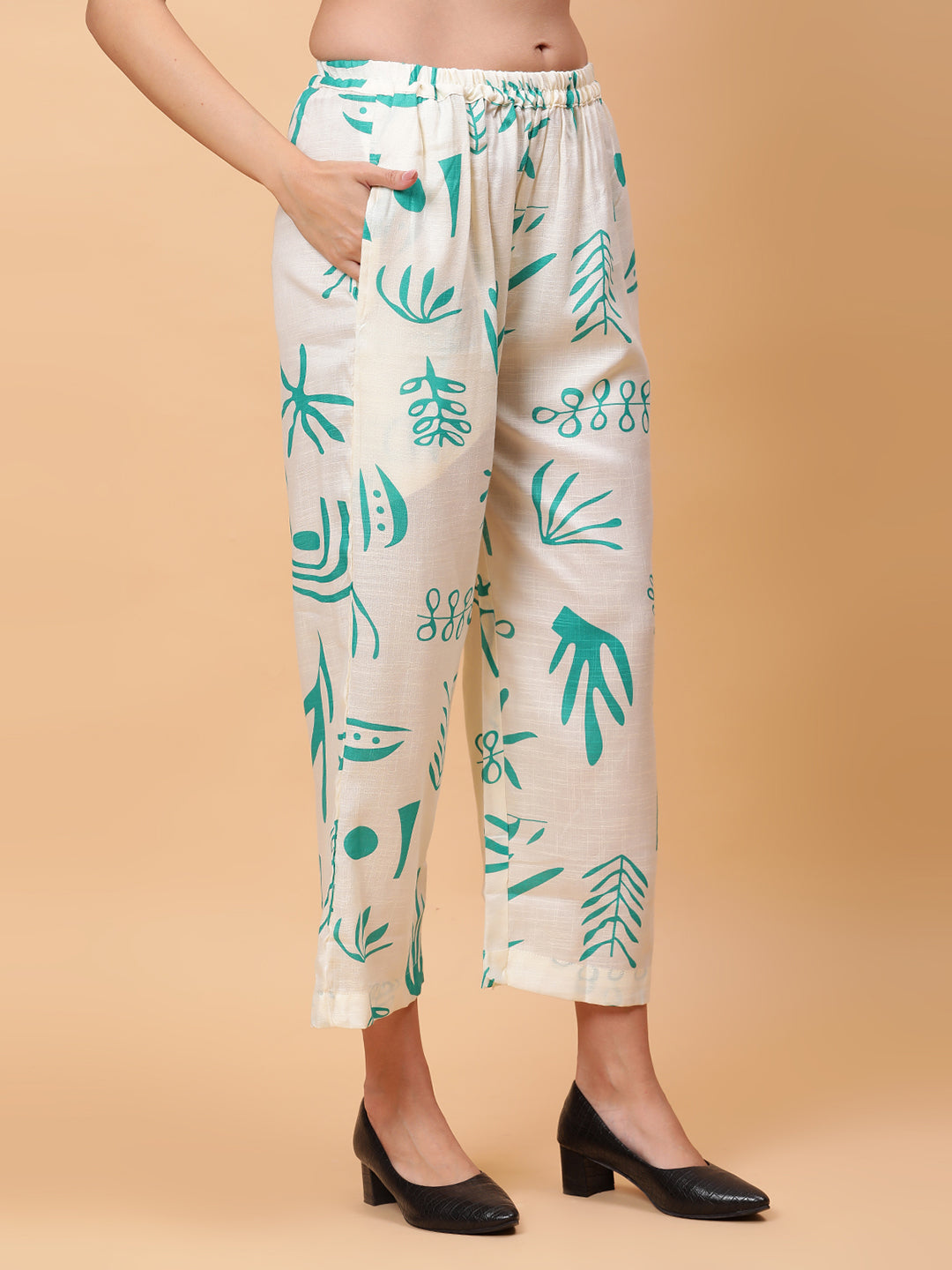 Women White Printed Shirt Co-Ords