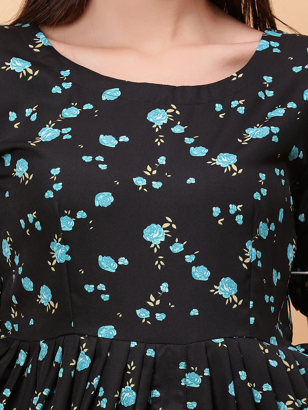 Women Black & Blue Printed Dress