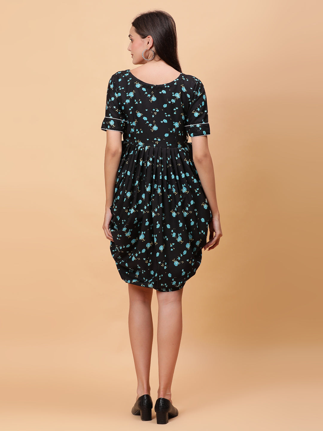 Women Black & Blue Printed Dress